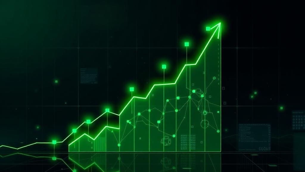 Digital growth chart showing upward business success trajectory