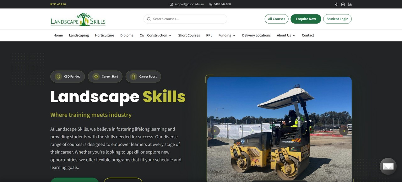 Landscape Skills — Web Design project for Tradies - Desktop view