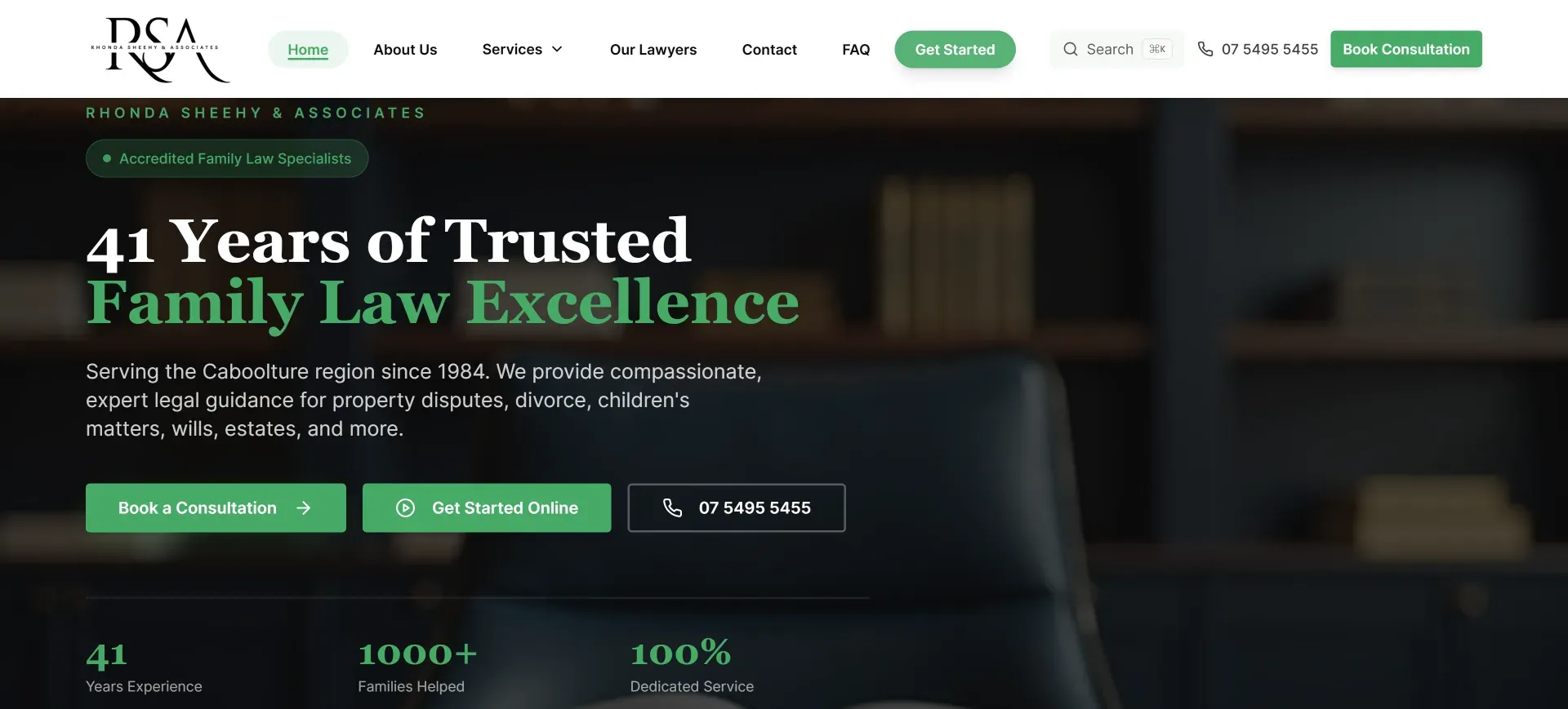Rhonda Sheehy & Associates website - Desktop view