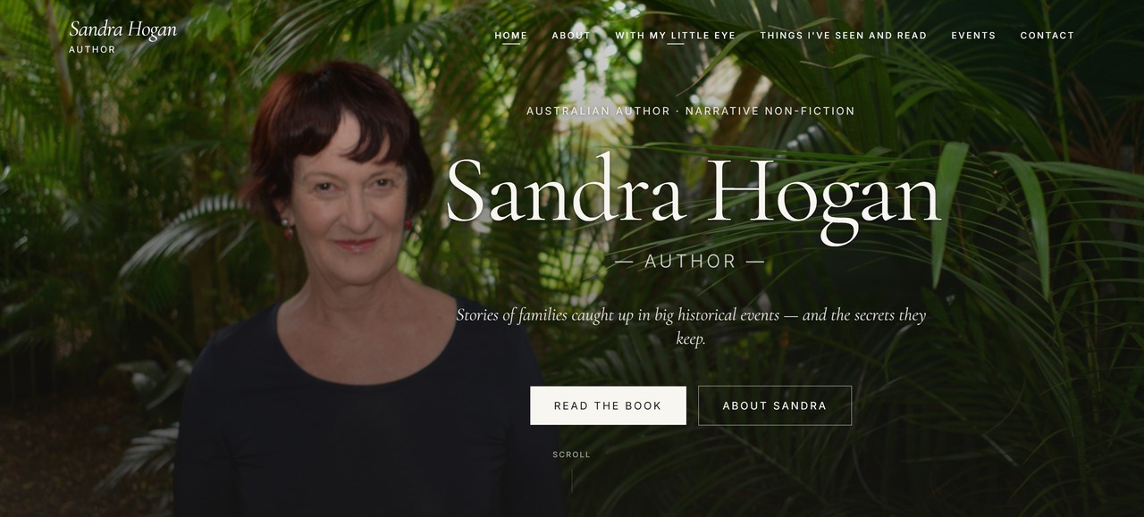 Sandra Hogan Author — Web Design project by Custom Web Creations - Desktop view